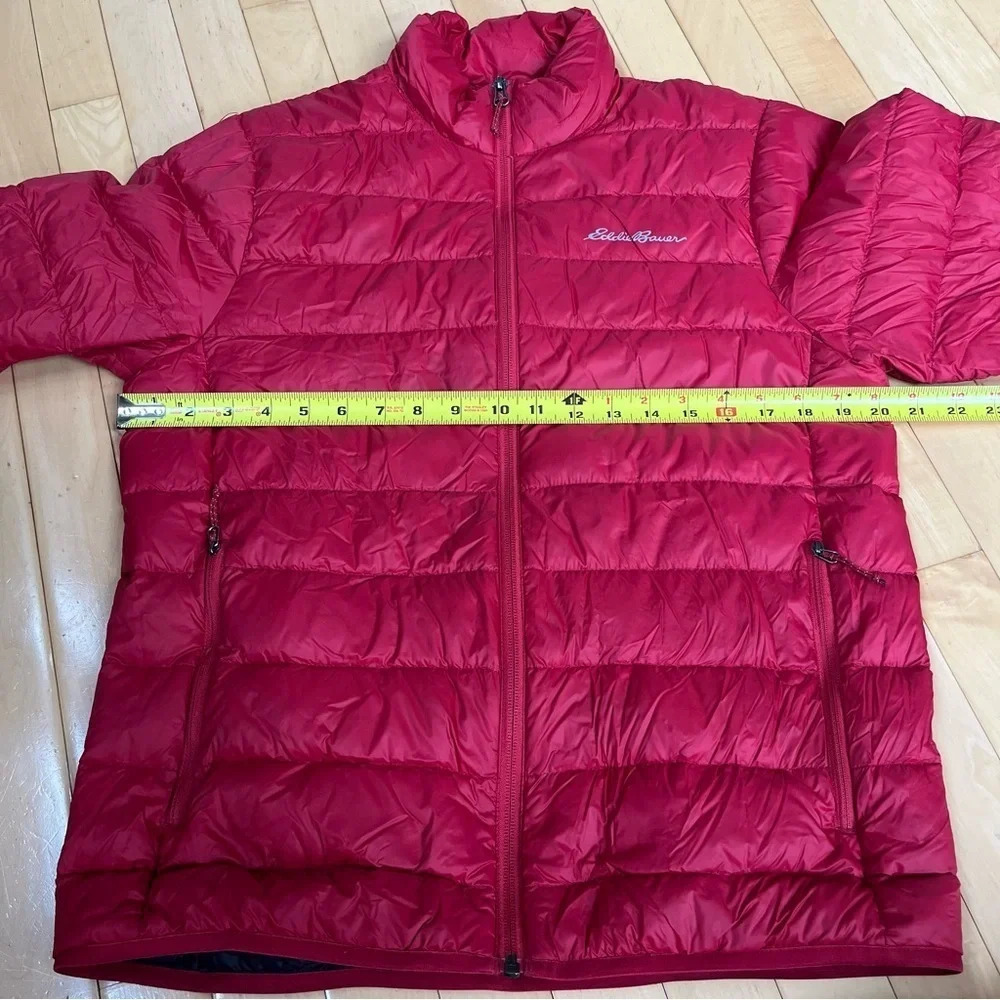 Eddie Bauer Red Down Insulated Zip Up Puffer Coat Jacket Men’s Size Small - Picture 4 of 8